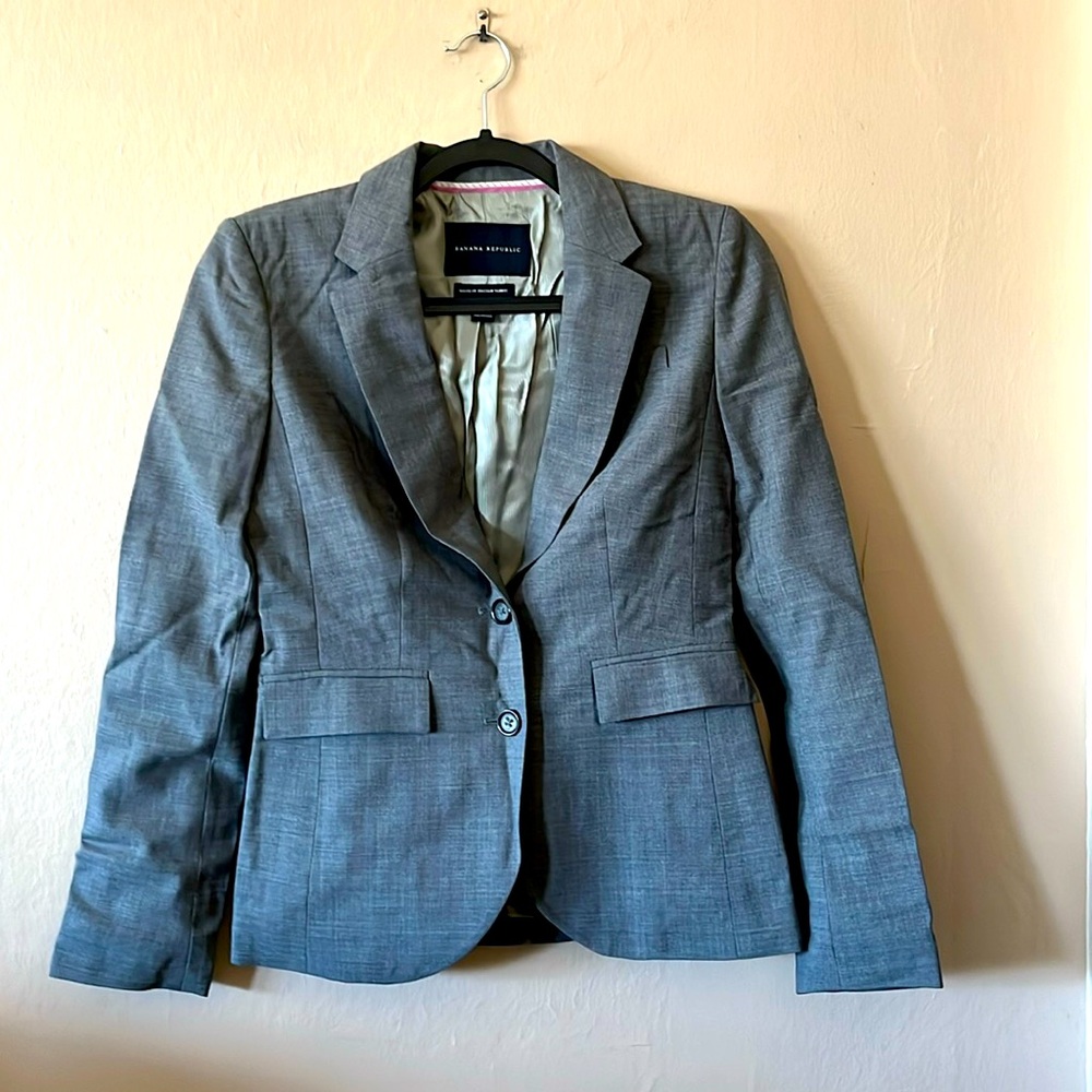 Banana Republic Wool New Classic Gray Blazer 2